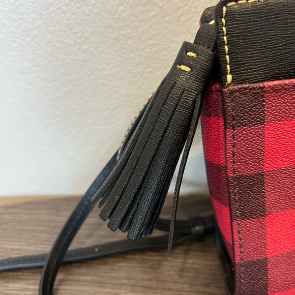 Dooney & Bourke Kenzie Buffalo Plaid Leather Crossbody Purse Bag - Picture 5 of 13